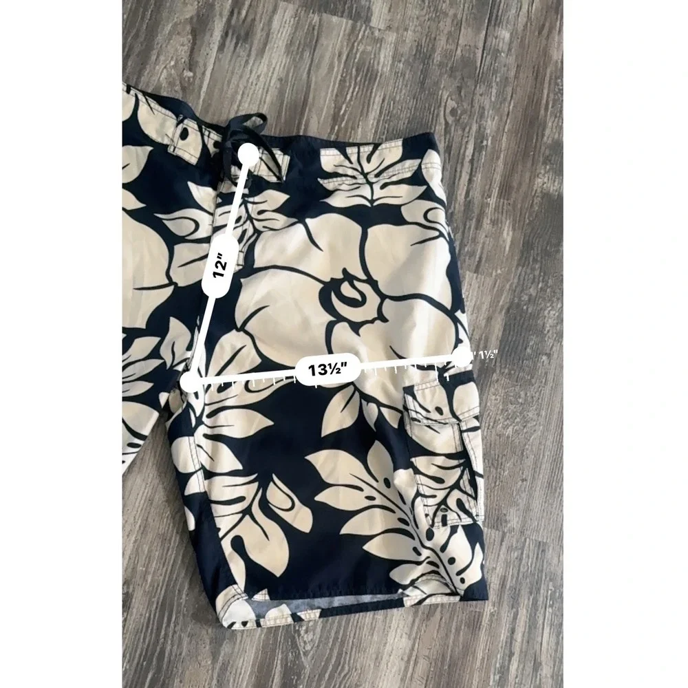 Hawaiian Performance Surfwear Mens Navy lightweight Board Shorts Cargo sz 42